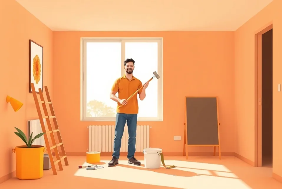 Intérieur rénové après travaux de peinture à Moulins